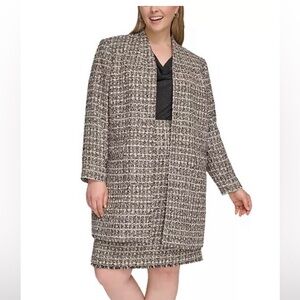 Calvin Klein black and white, open front tweed topper blazer *NWT* Size 22w